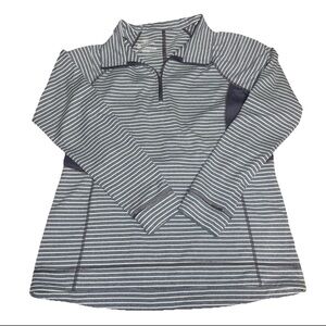 T By Talbots Upf 50+ Protection Med. Pullover 1/4 Zip Navy Nautical Preppy Women